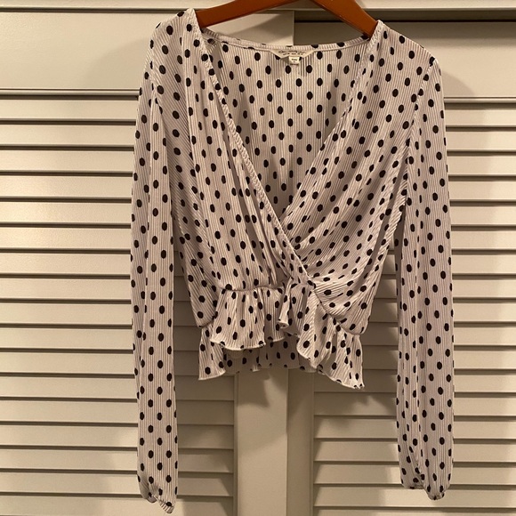 miss selfridge polka dot top